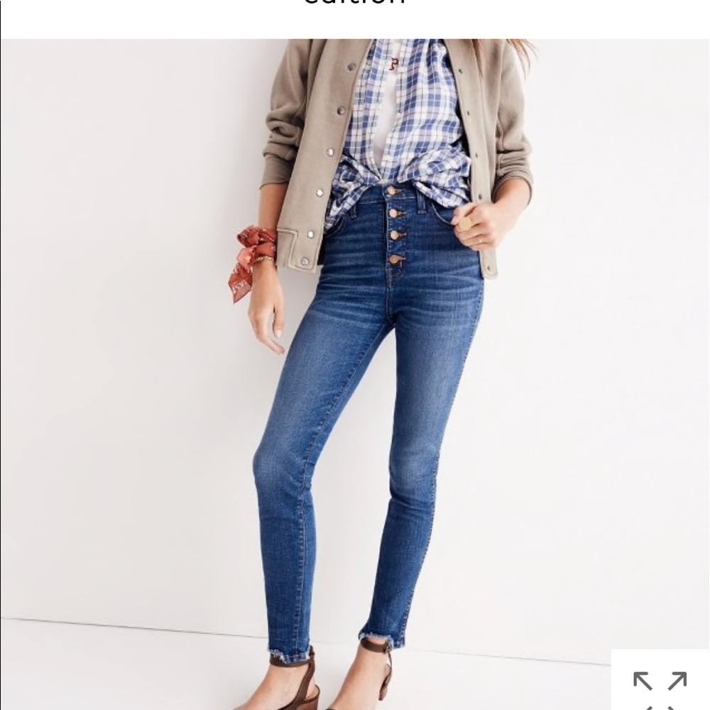 Madewell 10 inch rise jeans with detail hem